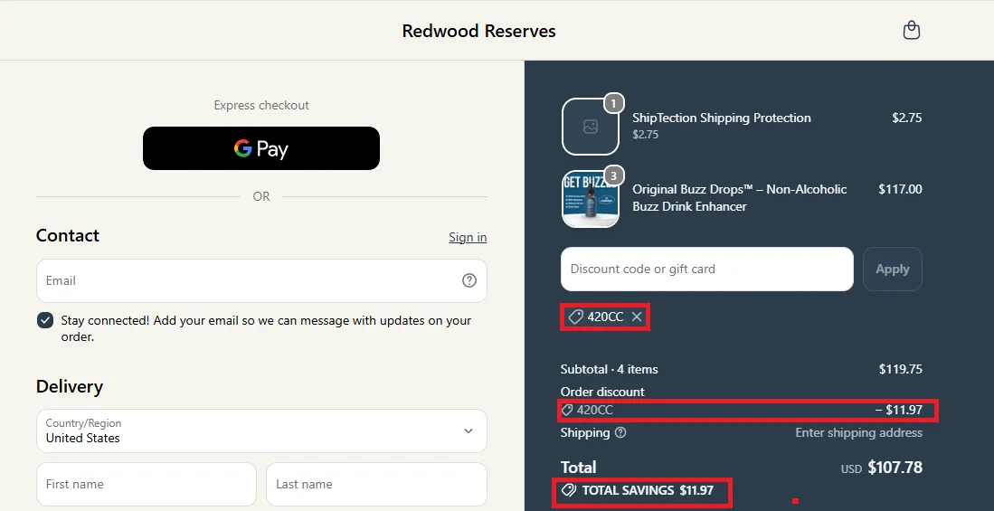 Redwoodreserves latest offer