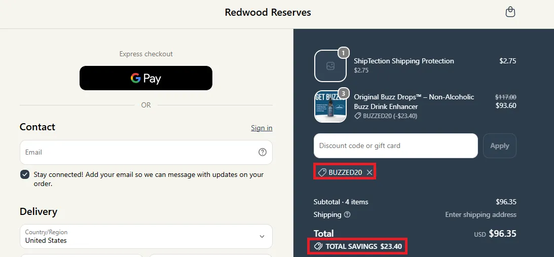 Redwoodreserves 10% off discount code